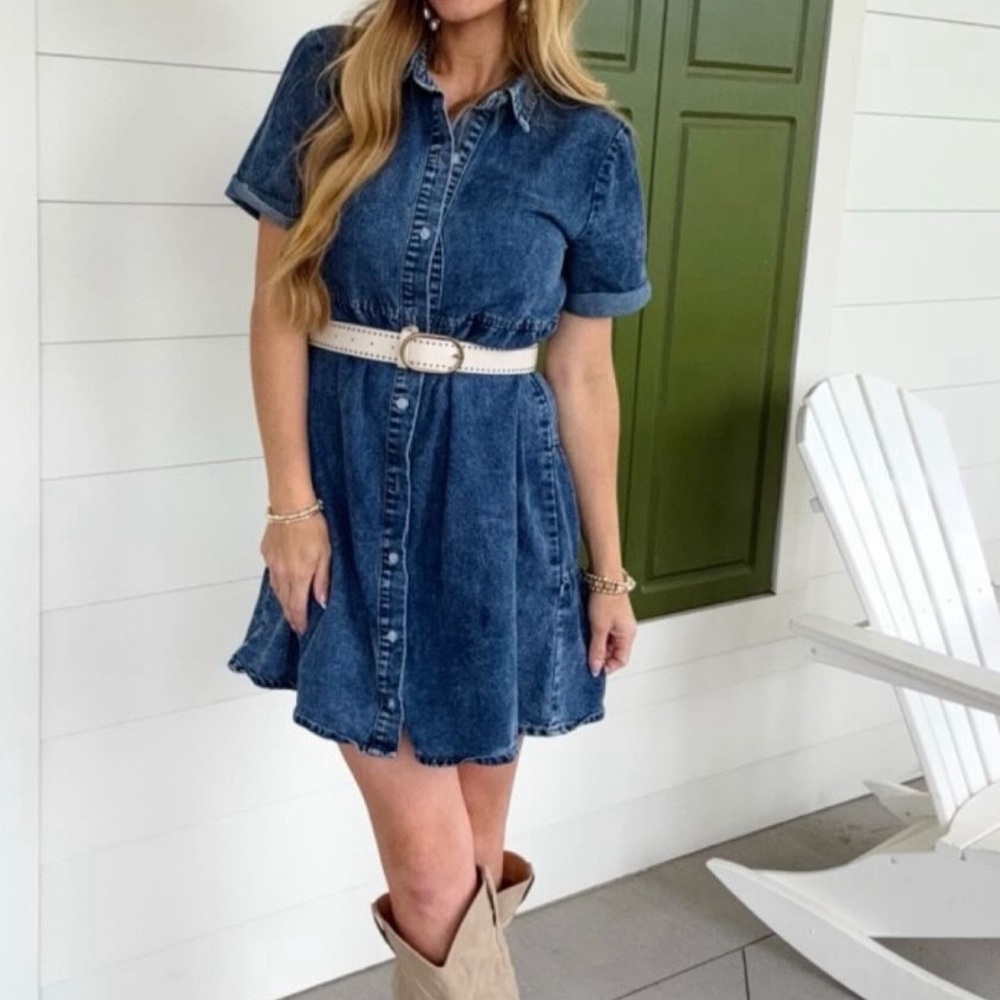 Babydoll denim amazon dress (belt not included)